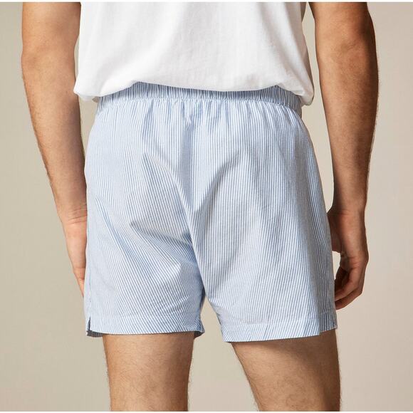 J.Crew Boxer Short Mens M University Stripe Rain Broken-in Organic Cotton Oxford - Picture 2 of 7